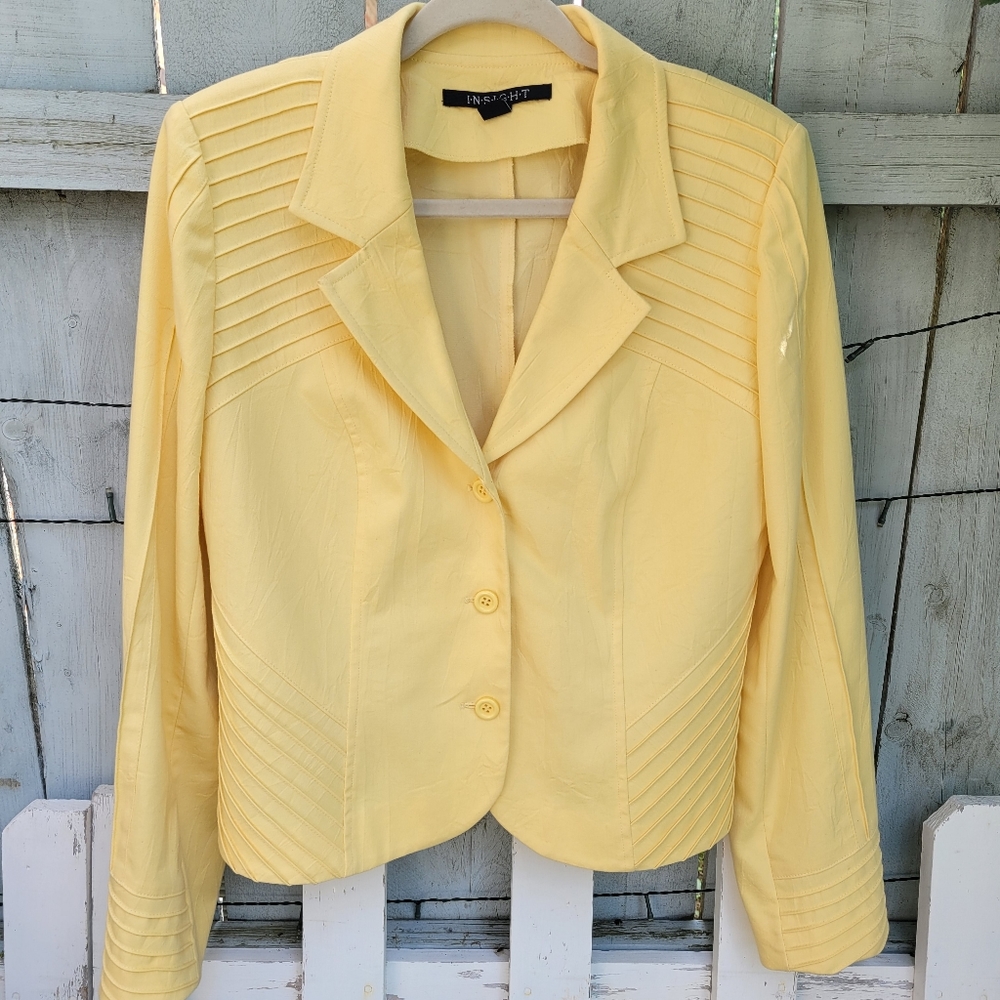 INSIGHT Yellow Button Down Blazer Size 10